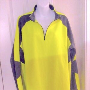 Land’s End, Yellow/Gray Sport Zip top, Plus 3x, Yellow/Gray